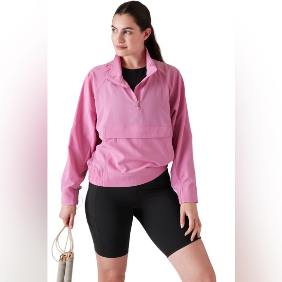Athleta Boundless Popover Top Size Large Color: Maritima Pink NWT - Picture 1 of 6